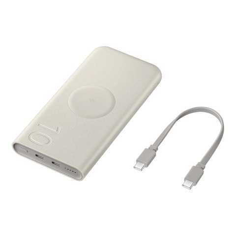 Powerbank Samsung EB-U2510XUEGEU indukcyjny 10000 mAh 2x USB-C 25W SFC - beżowy Powerbank Samsung EB-U2510XUEGEU indukcyjny 10000 mAh 2x USB-C 25W SFC - beżowy