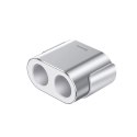 Rozdzielacz Baseus CRDYQ-0S 2x gniazdo zapalniczki 80W 2x USB-A 3.1A - srebrny