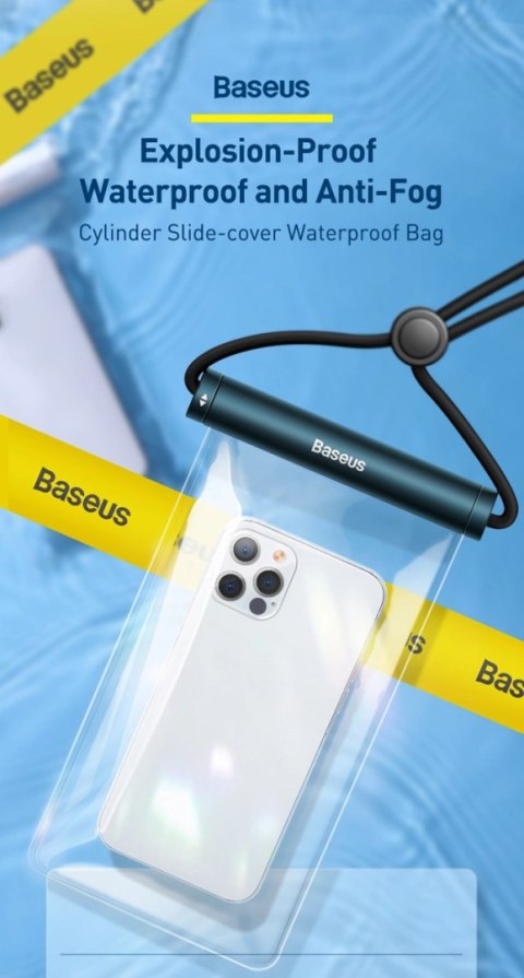Etui Baseus AquaGlide BS-PC030 wodoodporne IPX8 z cylindrycznym zapięciem - czarne Etui Baseus AquaGlide BS-PC030 wodoodporne IPX8 z cylindrycznym zapięciem - czarne