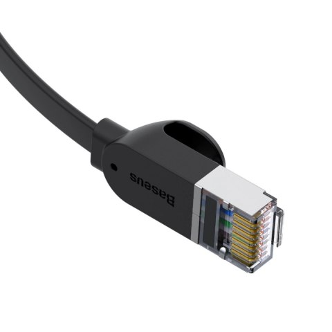 Kabel Baseus High Speed sieciowy płaski Ethernet CAT6 RJ45 1m - czarny Kabel Baseus High Speed sieciowy płaski Ethernet CAT6 RJ45 1m - czarny