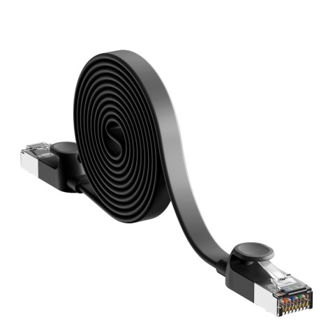 Kabel Baseus High Speed sieciowy płaski Ethernet CAT6 RJ45 1m - czarny Kabel Baseus High Speed sieciowy płaski Ethernet CAT6 RJ45 1m - czarny