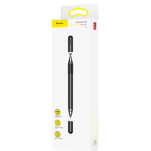Rysik Baseus Golden Cudgel ACPCL-01 dwustronny do tabletów, telefonów z żelopisem - czarny Rysik Baseus Golden Cudgel ACPCL-01 dwustronny do tabletów, telefonów z żelopisem - czarny