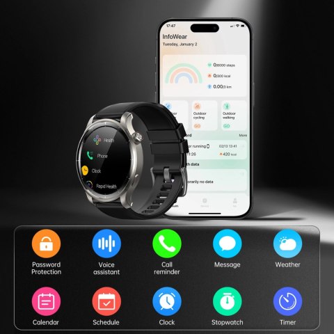 Smartwatch Joyroom Venture Series JR-FV1 z opcją odbierania połączeń - szary Smartwatch Joyroom Venture Series JR-FV1 z opcją odbierania połączeń - szary