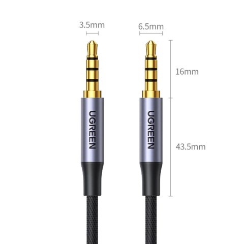 Kabel Ugreen AV183 10648 mini jack 3.5mm / mini jack 3.5mm 1m - szary Kabel Ugreen AV183 10648 mini jack 3.5mm / mini jack 3.5mm 1m - szary
