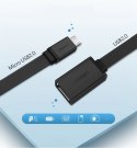 Kabel Ugreen US133 10396 micro USB (męski) / USB-A (żeński) OTG płaski 0.15m - czarny Kabel Ugreen US133 10396 micro USB (męski) / USB-A (żeński) OTG płaski 0.15m - czarny