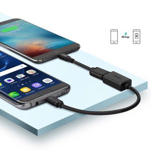Kabel Ugreen US133 10396 micro USB (męski) / USB-A (żeński) OTG płaski 0.15m - czarny Kabel Ugreen US133 10396 micro USB (męski) / USB-A (żeński) OTG płaski 0.15m - czarny
