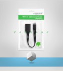 Kabel Ugreen US133 10396 micro USB (męski) / USB-A (żeński) OTG płaski 0.15m - czarny Kabel Ugreen US133 10396 micro USB (męski) / USB-A (żeński) OTG płaski 0.15m - czarny