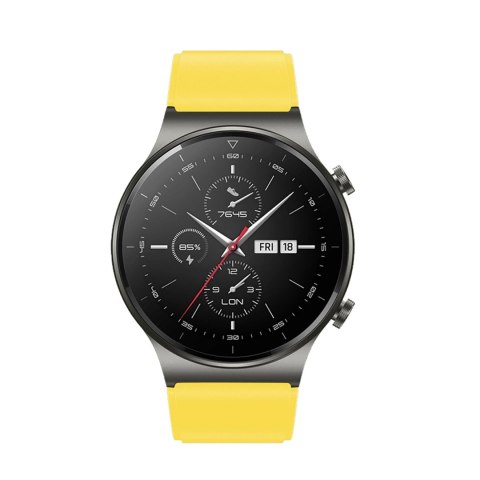 Pasek silikonowy do Huawei Watch GT 2/3/4/2 Pro/3 Pro/4 Pro/GT 2e 46mm - żółty Pasek silikonowy do Huawei Watch GT 2/3/4/2 Pro/3 Pro/4 Pro/GT 2e 46mm - żółty