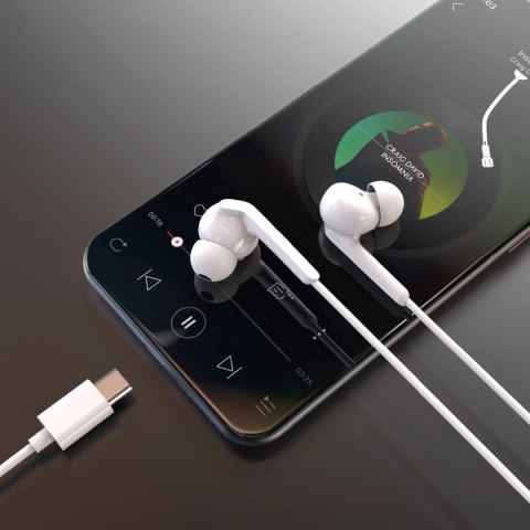 Słuchawki Dudao X3C+ przewodowe USB-C dokanałowe 1.2m - białe Słuchawki Dudao X3C+ przewodowe USB-C dokanałowe 1.2m - białe