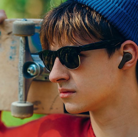 Słuchawki JBL Wave Beam bezprzewodowe dokanałowe Bluetooth 5.2 IP54 IPX2 - czarne Słuchawki JBL Wave Beam bezprzewodowe dokanałowe Bluetooth 5.2 IP54 IPX2 - czarne