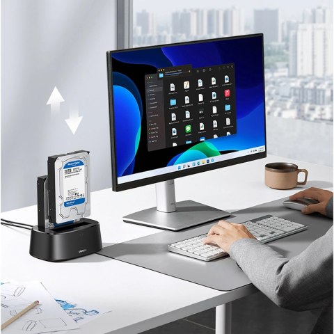 Stacja dokująca Ugreen CM198 50857 z USB 3.0 do dysków SATA 2.5" 3.5" SSD HHD zasilacz EU - czarna Stacja dokująca Ugreen CM198 50857 z USB 3.0 do dysków SATA 2.5" 3.5" SSD HHD zasilacz EU - czarna