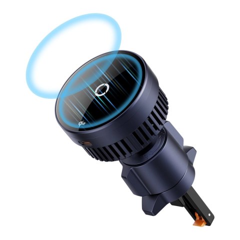 Uchwyt Baseus MagPro BS-CW04 samochodowy z ładowarką indukcyjną Qi2.0 15W na kratkę nawiewu - czarny Uchwyt Baseus MagPro BS-CW04 samochodowy z ładowarką indukcyjną Qi2.0 15W na kratkę nawiewu - czarny
