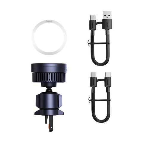 Uchwyt Baseus MagPro BS-CW04 samochodowy z ładowarką indukcyjną Qi2.0 15W na kratkę nawiewu - czarny Uchwyt Baseus MagPro BS-CW04 samochodowy z ładowarką indukcyjną Qi2.0 15W na kratkę nawiewu - czarny