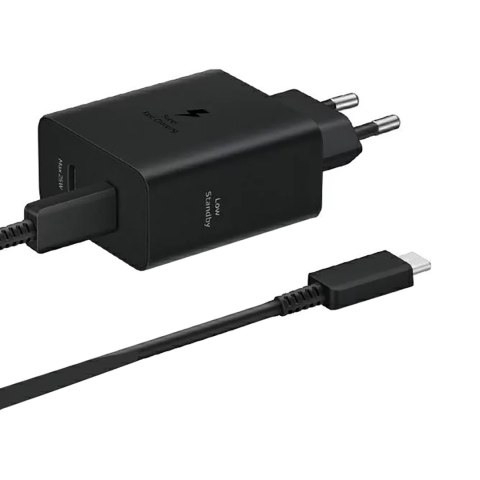 Ładowarka Samsung Power Adapter Duo EP-T5020XBEGEU sieciowa 2x USB-C 50W - czarna Ładowarka Samsung Power Adapter Duo EP-T5020XBEGEU sieciowa 2x USB-C 50W - czarna