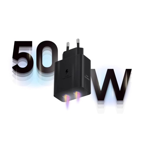 Ładowarka Samsung Power Adapter Duo EP-T5020XBEGEU sieciowa 2x USB-C 50W - czarna Ładowarka Samsung Power Adapter Duo EP-T5020XBEGEU sieciowa 2x USB-C 50W - czarna