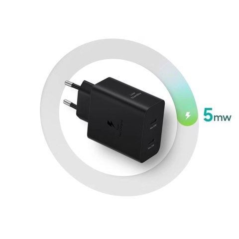 Ładowarka Samsung Power Adapter Duo EP-T5020XBEGEU sieciowa 2x USB-C 50W - czarna Ładowarka Samsung Power Adapter Duo EP-T5020XBEGEU sieciowa 2x USB-C 50W - czarna