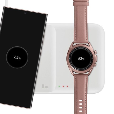 Ładowarka Samsung Trio EP-P6300TWEGEU indukcyjna 3w1 do telefonu / Galaxy Watch / Buds - biała + ładowarka sieciowa + kabel Ładowarka Samsung Trio EP-P6300TWEGEU indukcyjna 3w1 do telefonu / Galaxy Watch / Buds - biała + ładowarka sieciowa + kabel