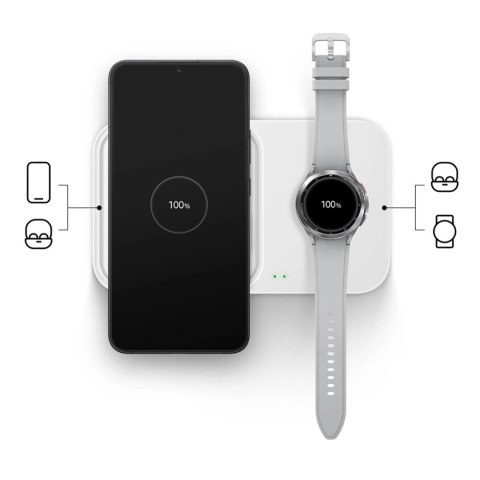 Ładowarka Samsung Wireless Charger Duo EP-P5400TWEGEU indukcyjna 15W - biała + ładowarka sieciowa + kabel Ładowarka Samsung Wireless Charger Duo EP-P5400TWEGEU indukcyjna 15W - biała + ładowarka sieciowa + kabel