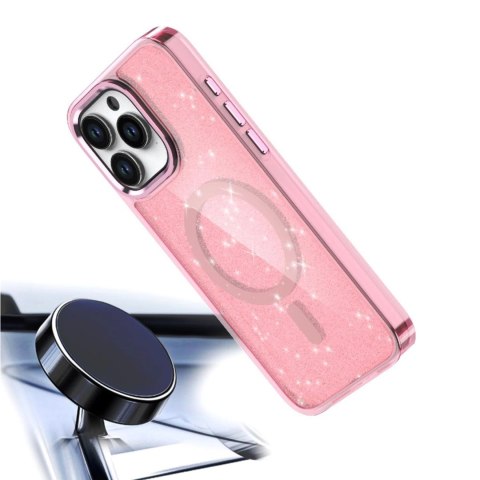 Etui Glitter Case MagSafe na iPhone 16 Pro Max - różowe z brokatem Etui Glitter Case MagSafe na iPhone 16 Pro Max - różowe z brokatem