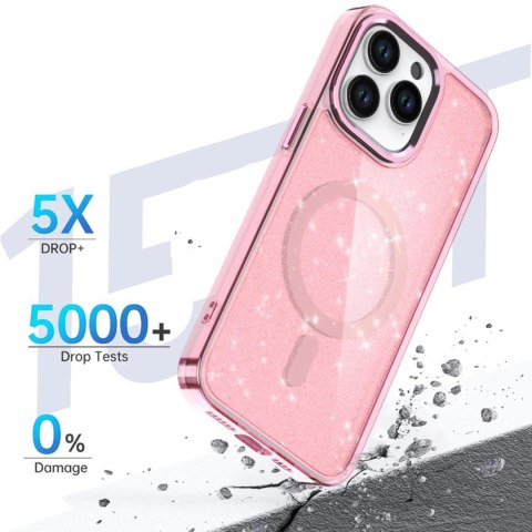 Etui Glitter Case MagSafe na iPhone 16 Pro Max - różowe z brokatem Etui Glitter Case MagSafe na iPhone 16 Pro Max - różowe z brokatem