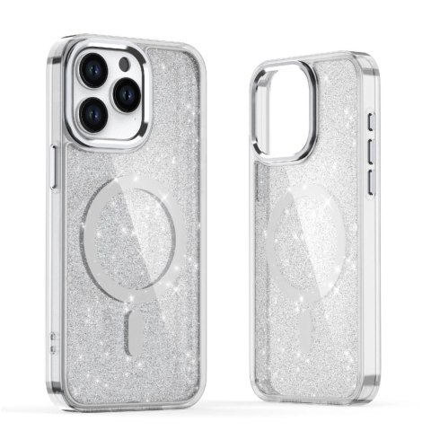 Etui Glitter Case MagSafe na iPhone 16 - białe z brokatem Etui Glitter Case MagSafe na iPhone 16 - białe z brokatem