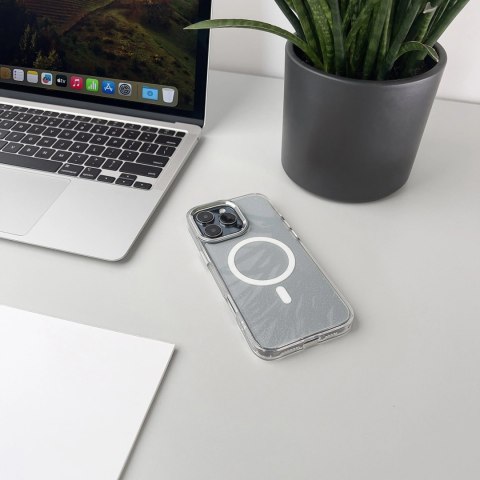Etui Glitter Case MagSafe na iPhone 16 - białe z brokatem Etui Glitter Case MagSafe na iPhone 16 - białe z brokatem