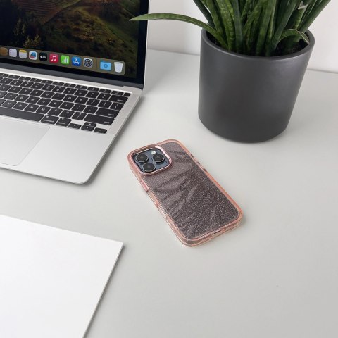 Etui Glitter Case na iPhone 16 Pro - różowe z brokatem Etui Glitter Case na iPhone 16 Pro - różowe z brokatem