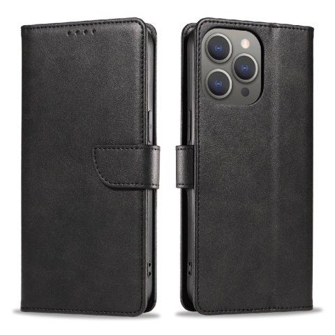 Etui Leather Book Case na iPhone 16 Pro - czarne Etui Leather Book Case na iPhone 16 Pro - czarne