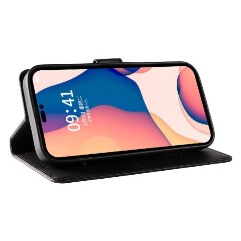 Etui Leather Book Case na iPhone 16 Pro - czarne Etui Leather Book Case na iPhone 16 Pro - czarne