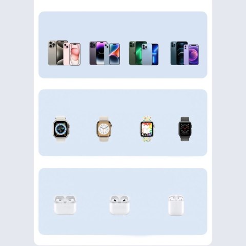 Ładowarka indukcyjna Duzzona W20 15W 4w1 do iPhone / AirPods / Apple Watch z lampką nocną - biała Ładowarka indukcyjna Duzzona W20 15W 4w1 do iPhone / AirPods / Apple Watch z lampką nocną - biała