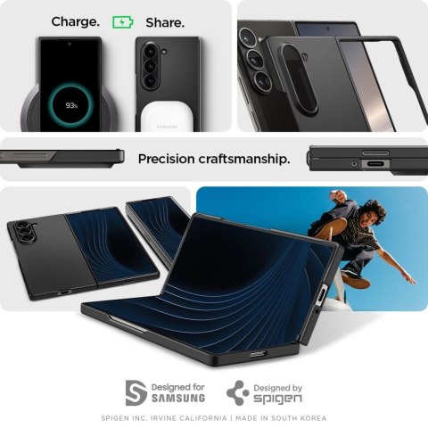 Etui Spigen Airskin na Samsung Galaxy Z Fold 6 - czarne Etui Spigen Airskin na Samsung Galaxy Z Fold 6 - czarne
