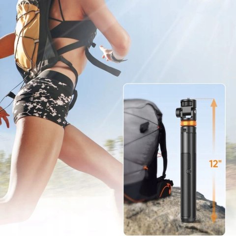 Selfie stick Tech-Protect L03S Bluetooth z pilotem, tripodem do 148cm i głowicą 180 - czarny Selfie stick Tech-Protect L03S Bluetooth z pilotem, tripodem do 148cm i głowicą 180 - czarny
