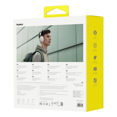 Słuchawki bezprzewodowe Baseus Bass 30 Max nauszne Bluetooth 5.3 - białe Słuchawki bezprzewodowe Baseus Bass 30 Max nauszne Bluetooth 5.3 - białe