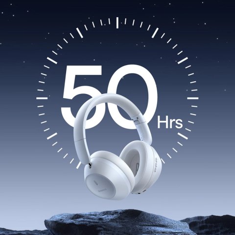 Słuchawki bezprzewodowe Baseus Bass 30 Max nauszne Bluetooth 5.3 - białe Słuchawki bezprzewodowe Baseus Bass 30 Max nauszne Bluetooth 5.3 - białe