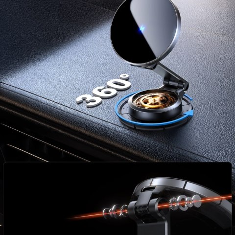 Uchwyt Joyroom JR-ZS408 magnetyczny z ładowarką indukcyjną 15W na kokpit samochodowy - czarny Uchwyt Joyroom JR-ZS408 magnetyczny z ładowarką indukcyjną 15W na kokpit samochodowy - czarny
