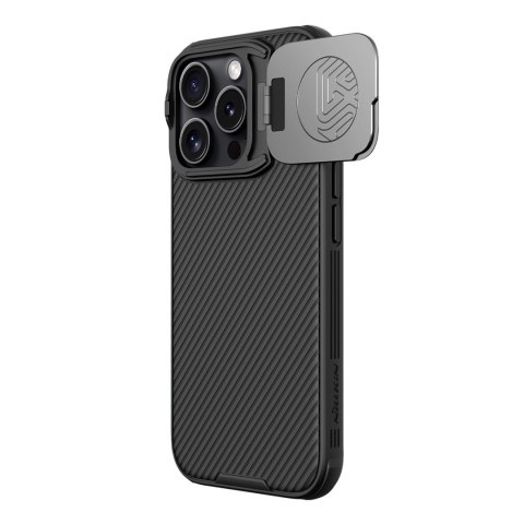 Etui Nillkin CamShield Prop Case na iPhone 16 Pro Max z osłoną na aparat i podstawką - czarne Etui Nillkin CamShield Prop Case na iPhone 16 Pro Max z osłoną na aparat i podstawką - czarne