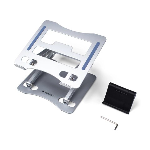 Podstawka pod laptopa Wozinsky WRS-CPY75DSS aluminiowa + Gratis! podstawka do smartfona - srebrna Podstawka pod laptopa Wozinsky WRS-CPY75DSS aluminiowa + Gratis! podstawka do smartfona - srebrna