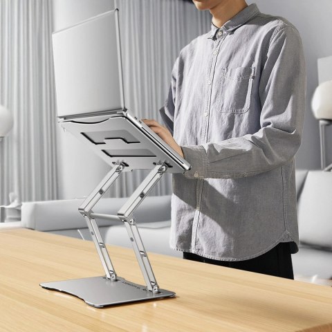 Podstawka pod laptopa Wozinsky WRS-CPY75DSS aluminiowa + Gratis! podstawka do smartfona - srebrna Podstawka pod laptopa Wozinsky WRS-CPY75DSS aluminiowa + Gratis! podstawka do smartfona - srebrna