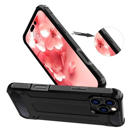 Etui Hybrid Armor pancerne na iPhone 16 Pro - czarne Etui Hybrid Armor pancerne na iPhone 16 Pro - czarne