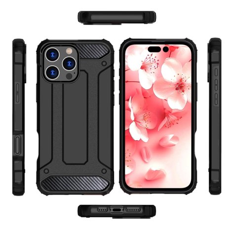 Etui Hybrid Armor pancerne na iPhone 16 Pro - czarne Etui Hybrid Armor pancerne na iPhone 16 Pro - czarne
