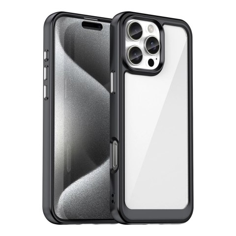 Etui Outer Space Case z żelową ramką do iPhone 16 Pro Max - czarne Etui Outer Space Case z żelową ramką do iPhone 16 Pro Max - czarne