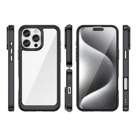 Etui Outer Space Case z żelową ramką do iPhone 16 Pro Max - czarne Etui Outer Space Case z żelową ramką do iPhone 16 Pro Max - czarne