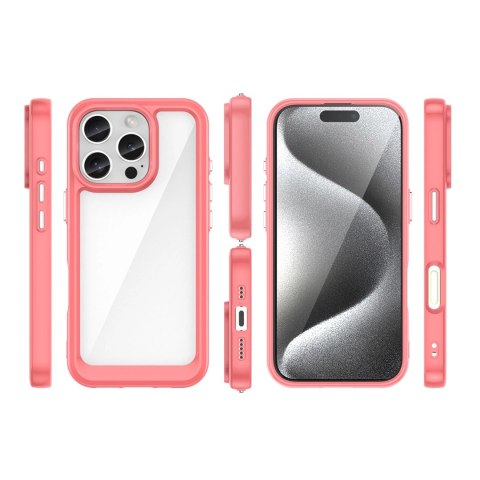Etui Outer Space Case z żelową ramką do iPhone 16 Pro Max - czerwone Etui Outer Space Case z żelową ramką do iPhone 16 Pro Max - czerwone