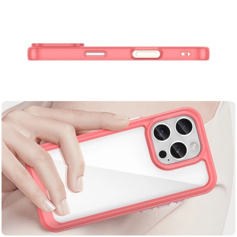 Etui Outer Space Case z żelową ramką do iPhone 16 Pro Max - czerwone Etui Outer Space Case z żelową ramką do iPhone 16 Pro Max - czerwone