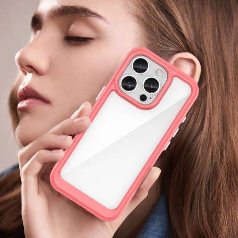 Etui Outer Space Case z żelową ramką do iPhone 16 Pro Max - czerwone Etui Outer Space Case z żelową ramką do iPhone 16 Pro Max - czerwone