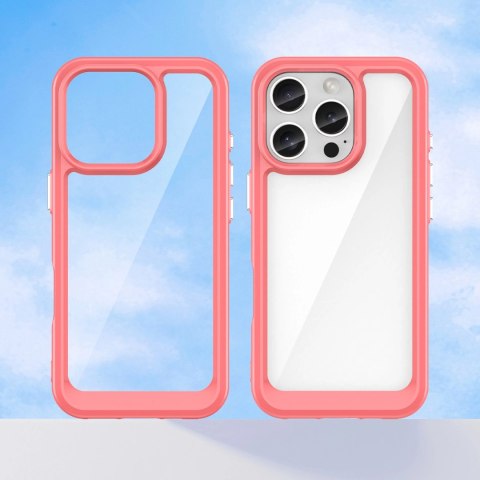 Etui Outer Space Case z żelową ramką do iPhone 16 Pro Max - czerwone Etui Outer Space Case z żelową ramką do iPhone 16 Pro Max - czerwone