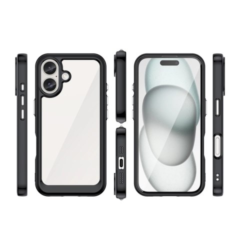 Etui Outer Space Case z żelową ramką do iPhone 16 - czarne Etui Outer Space Case z żelową ramką do iPhone 16 - czarne