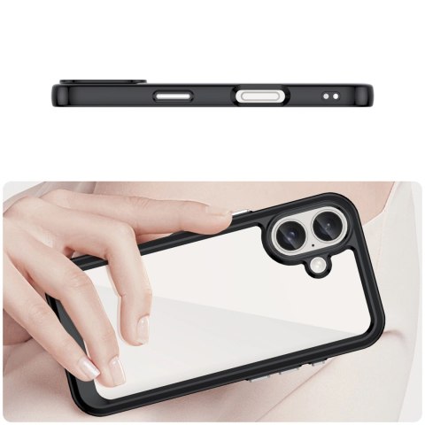 Etui Outer Space Case z żelową ramką do iPhone 16 - czarne Etui Outer Space Case z żelową ramką do iPhone 16 - czarne