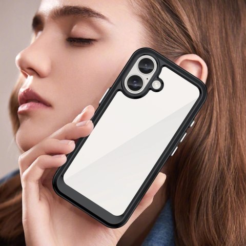 Etui Outer Space Case z żelową ramką do iPhone 16 - czarne Etui Outer Space Case z żelową ramką do iPhone 16 - czarne