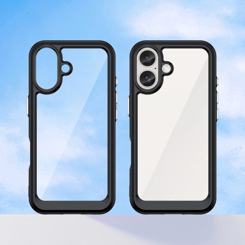 Etui Outer Space Case z żelową ramką do iPhone 16 - czarne Etui Outer Space Case z żelową ramką do iPhone 16 - czarne